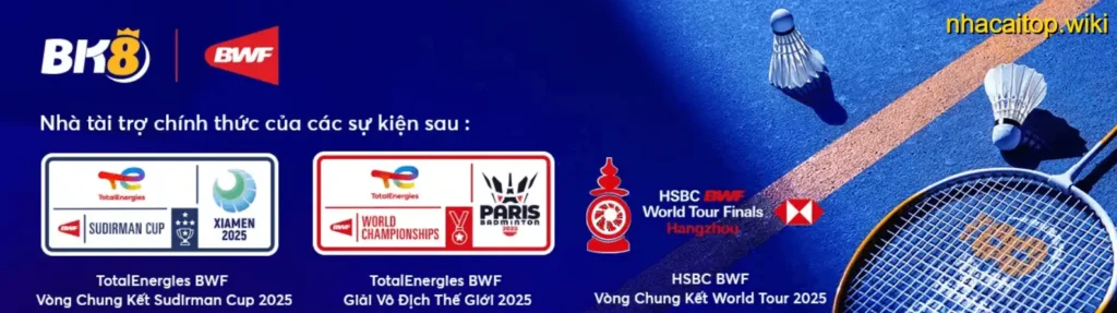 Bk8 tài trợ nhiều trận đấu giải đấu