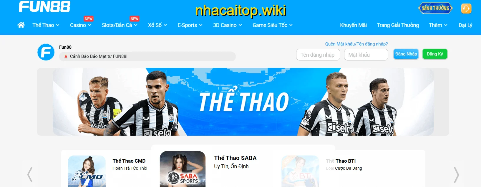 Fun88 thỏa sức cá cược thể thao