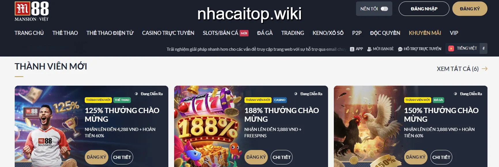 M88 mang tới nhiều khuyến mãi